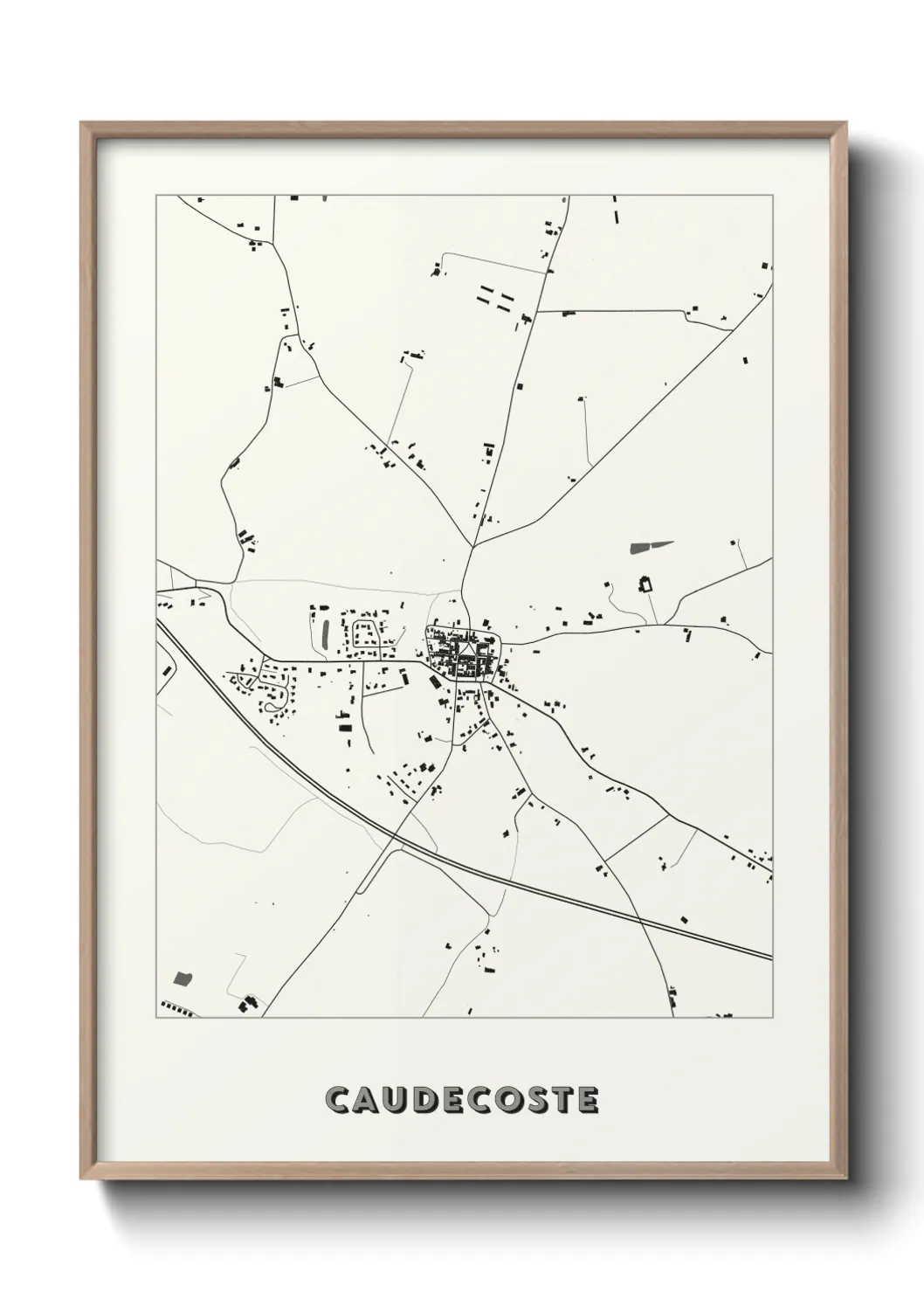 Une affiche de carte sur Caudecoste