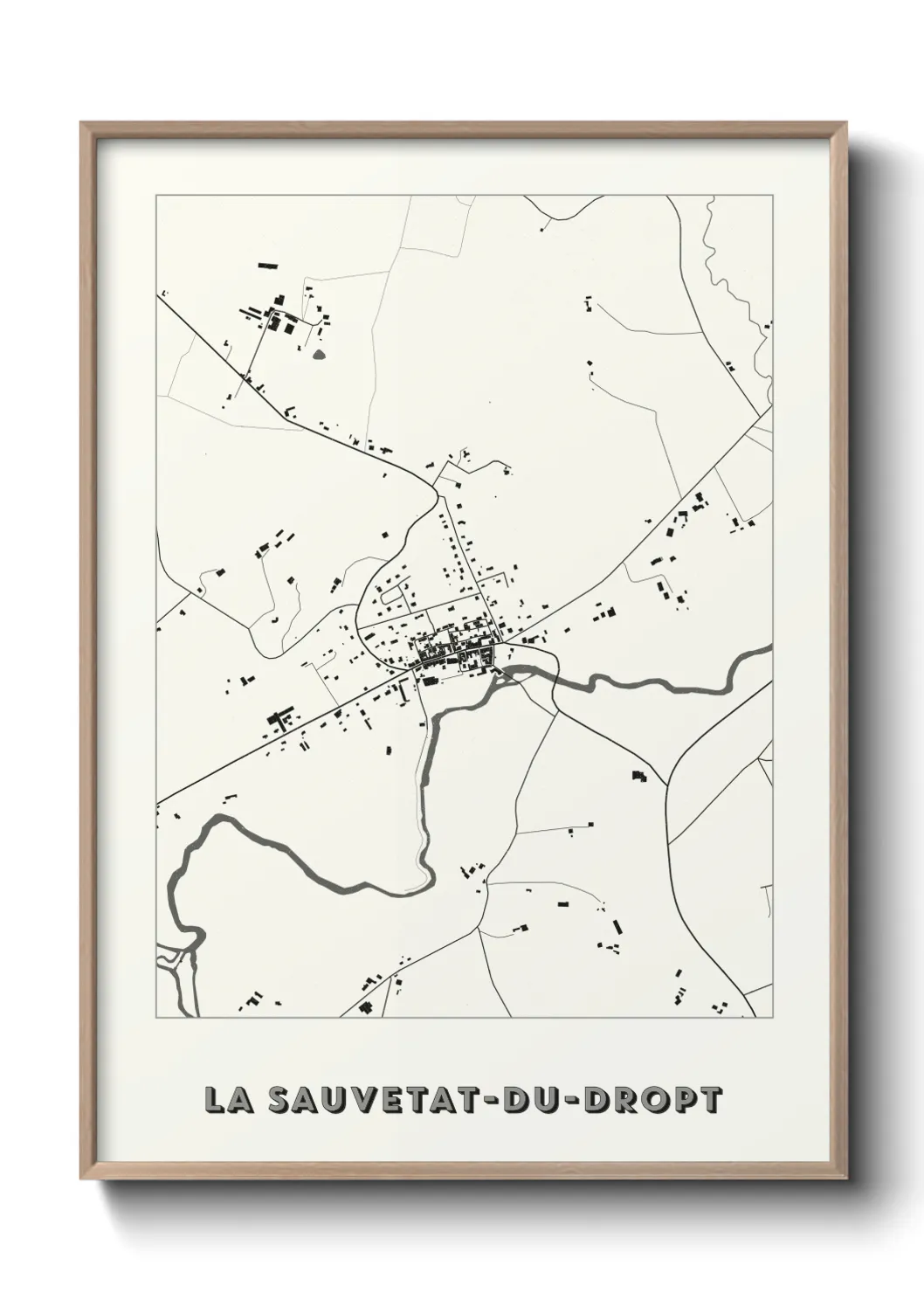 Une affiche de carte sur La Sauvetat-du-Dropt