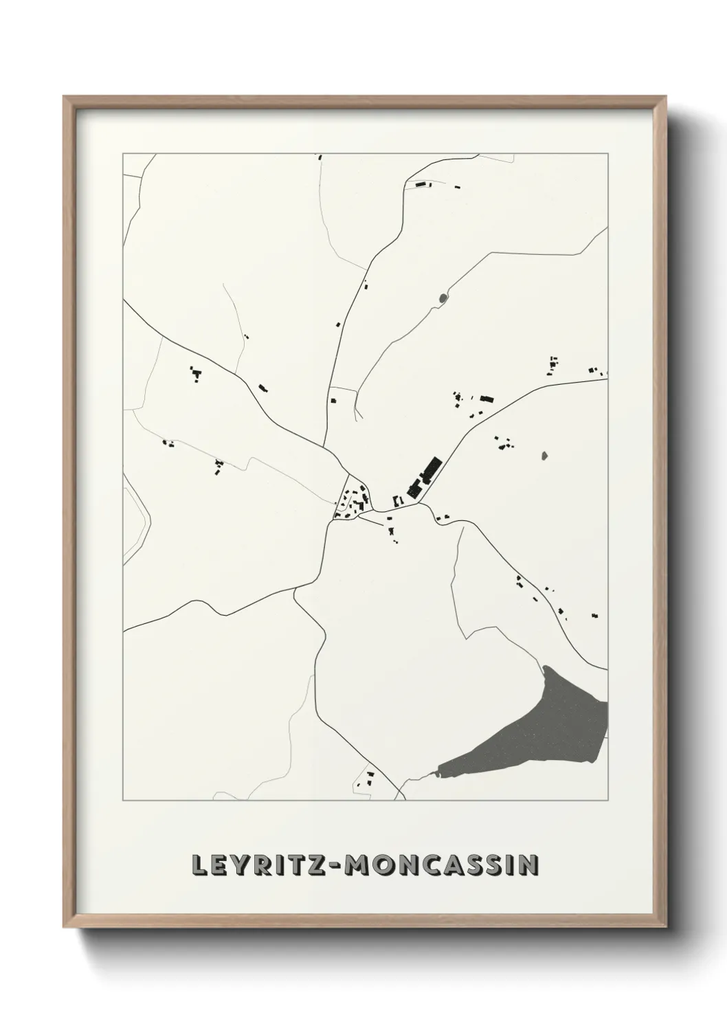 Une affiche de carte sur Leyritz-Moncassin