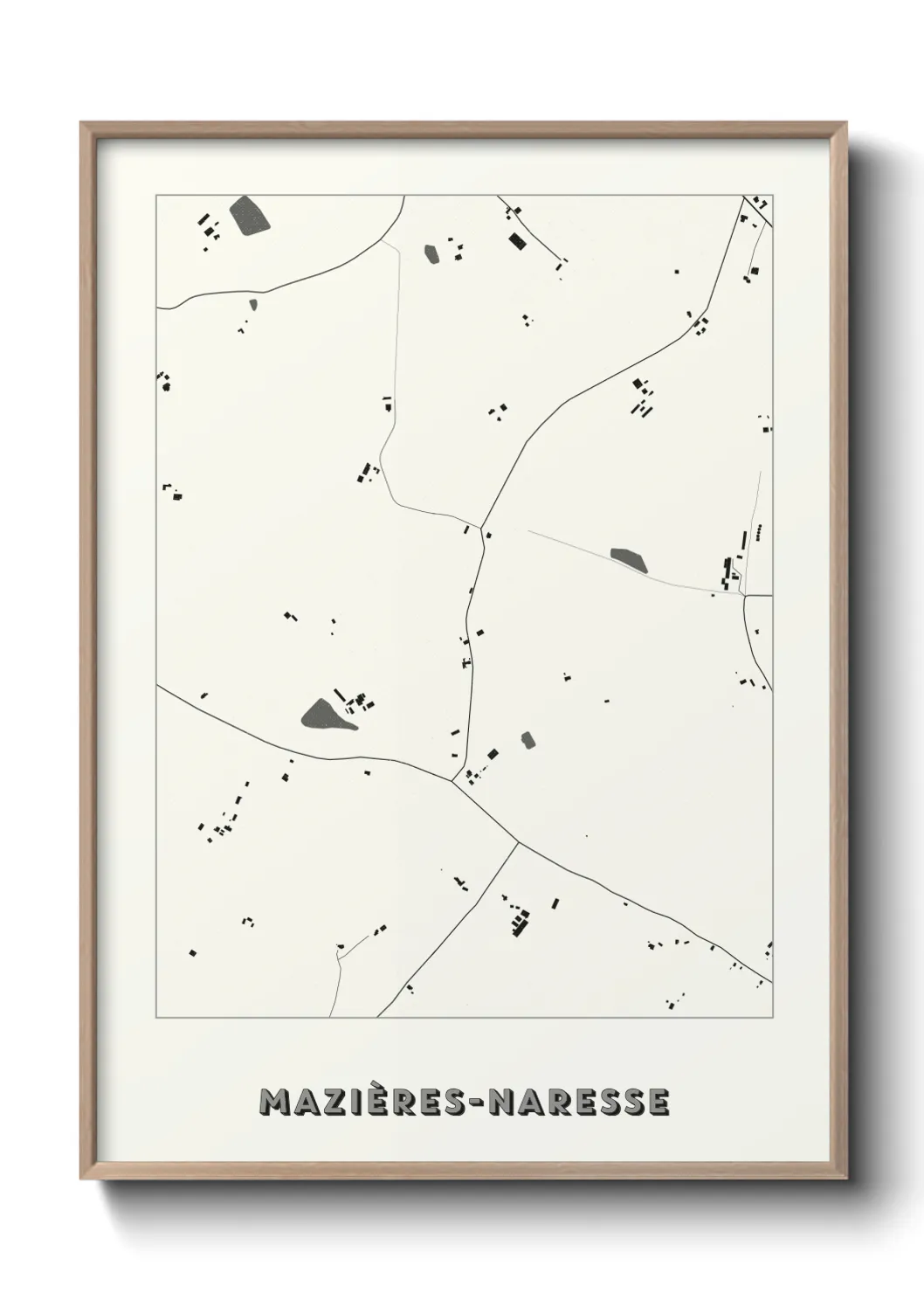 Une affiche de carte sur Mazières-Naresse