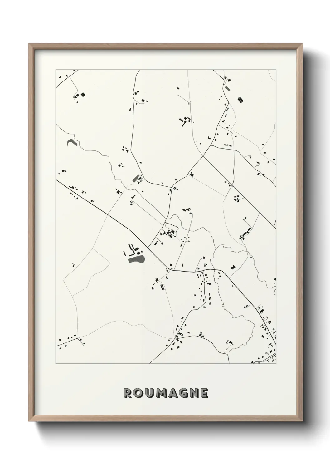 Une affiche de carte sur Roumagne