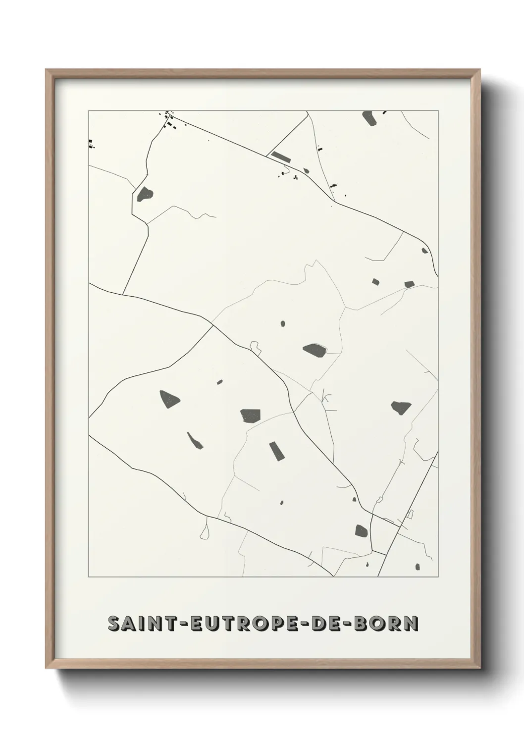 Une affiche de carte sur Saint-Eutrope-de-Born