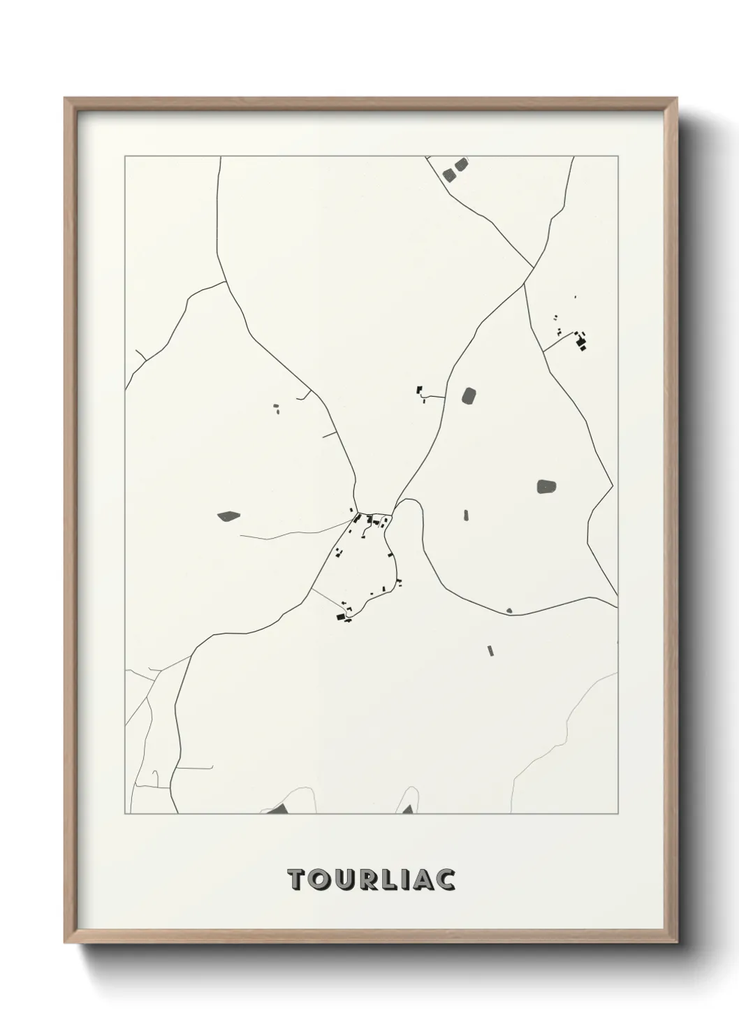 Une affiche de carte sur Tourliac