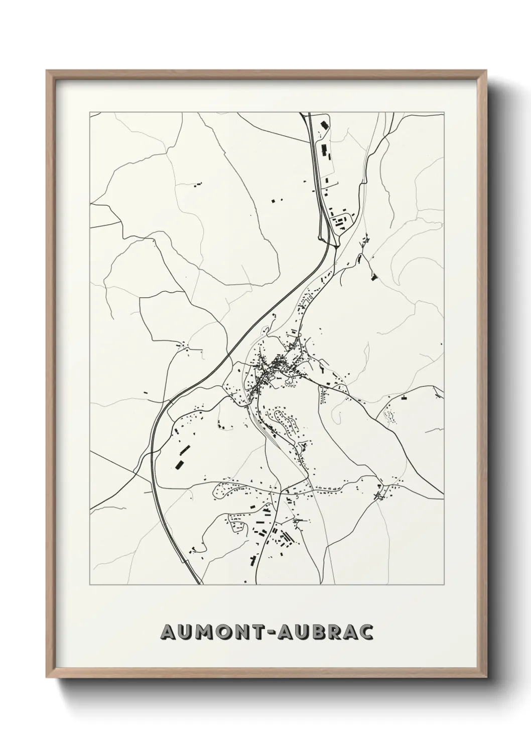 Une affiche de carte sur Aumont-Aubrac