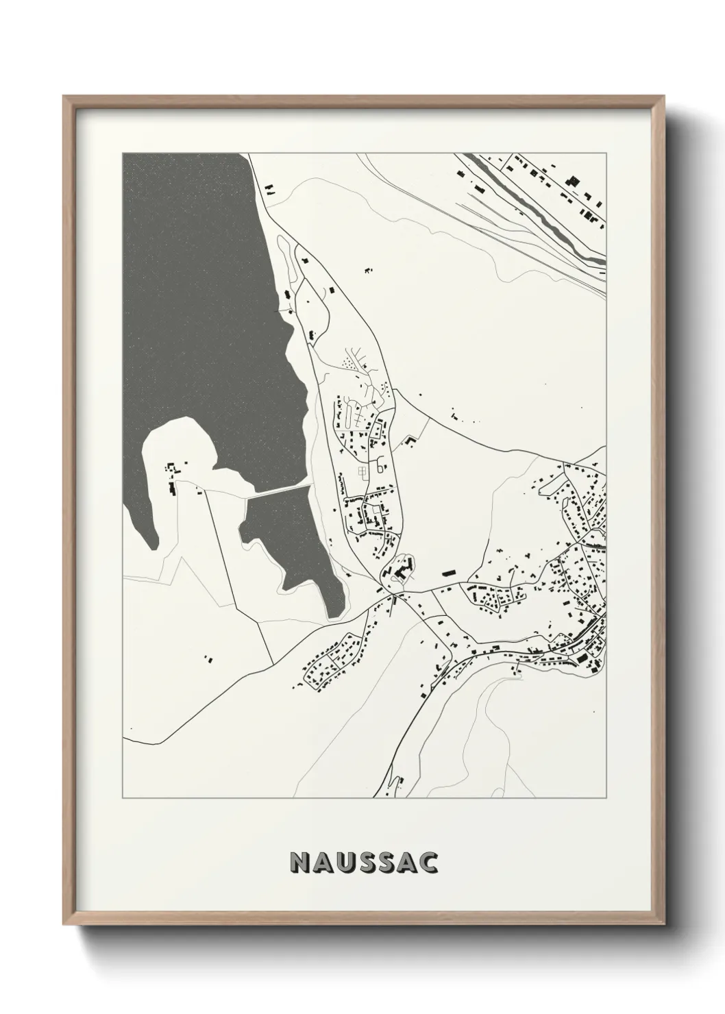 Une affiche de carte sur Naussac