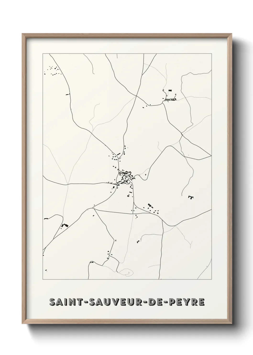 Une affiche de carte sur Saint-Sauveur-de-Peyre