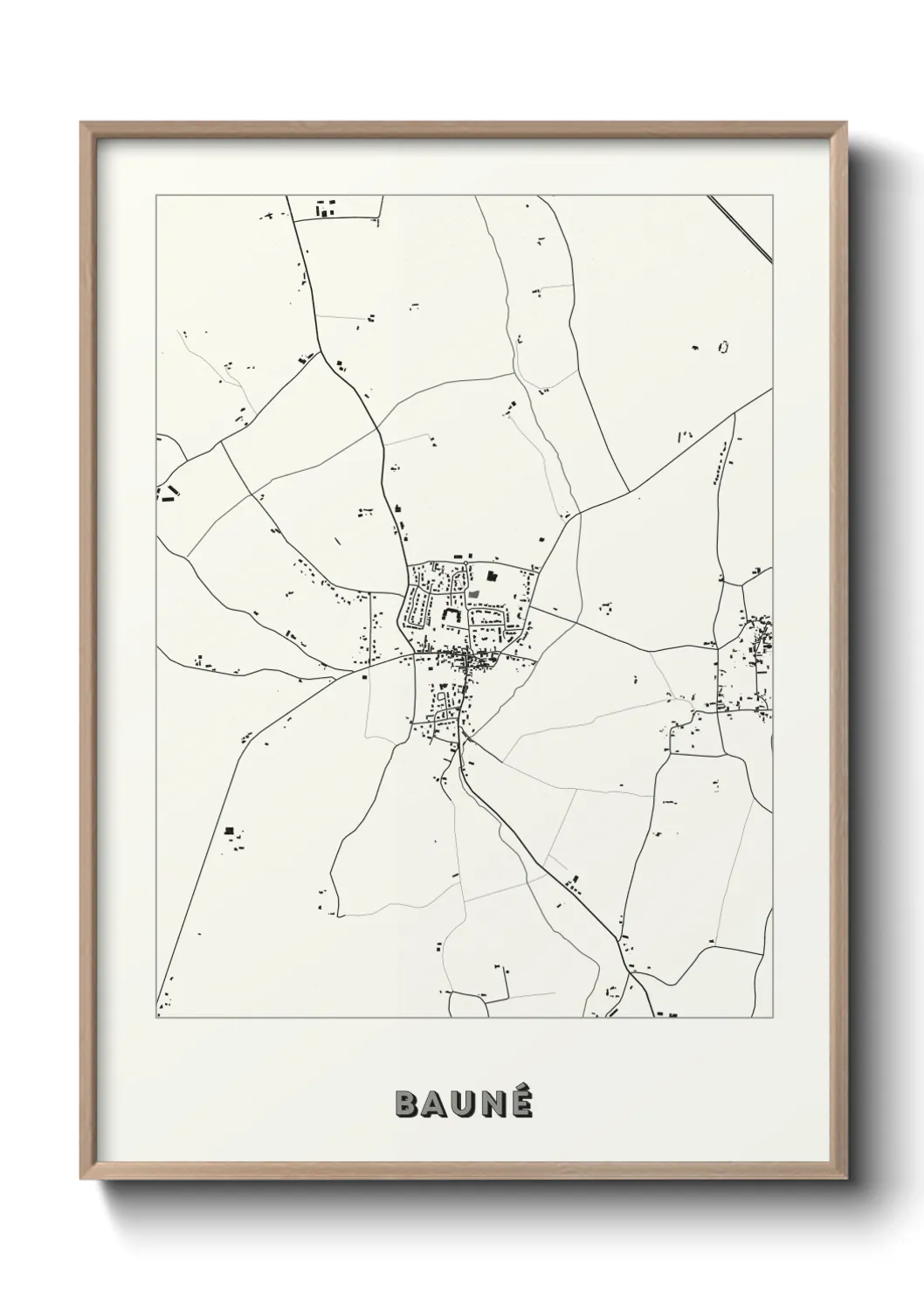 Une affiche de carte sur Bauné