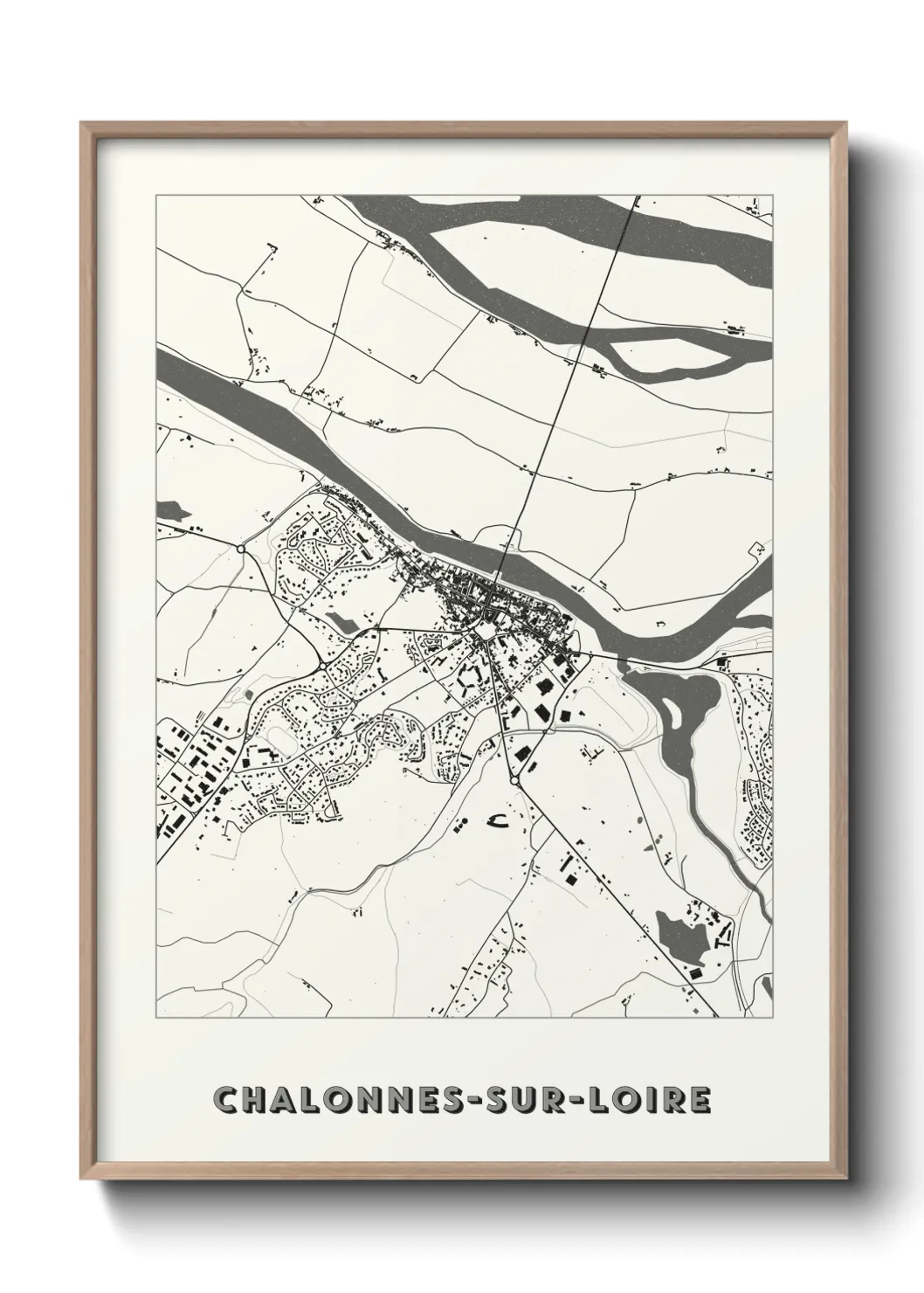 Une affiche de carte sur Chalonnes-sur-Loire