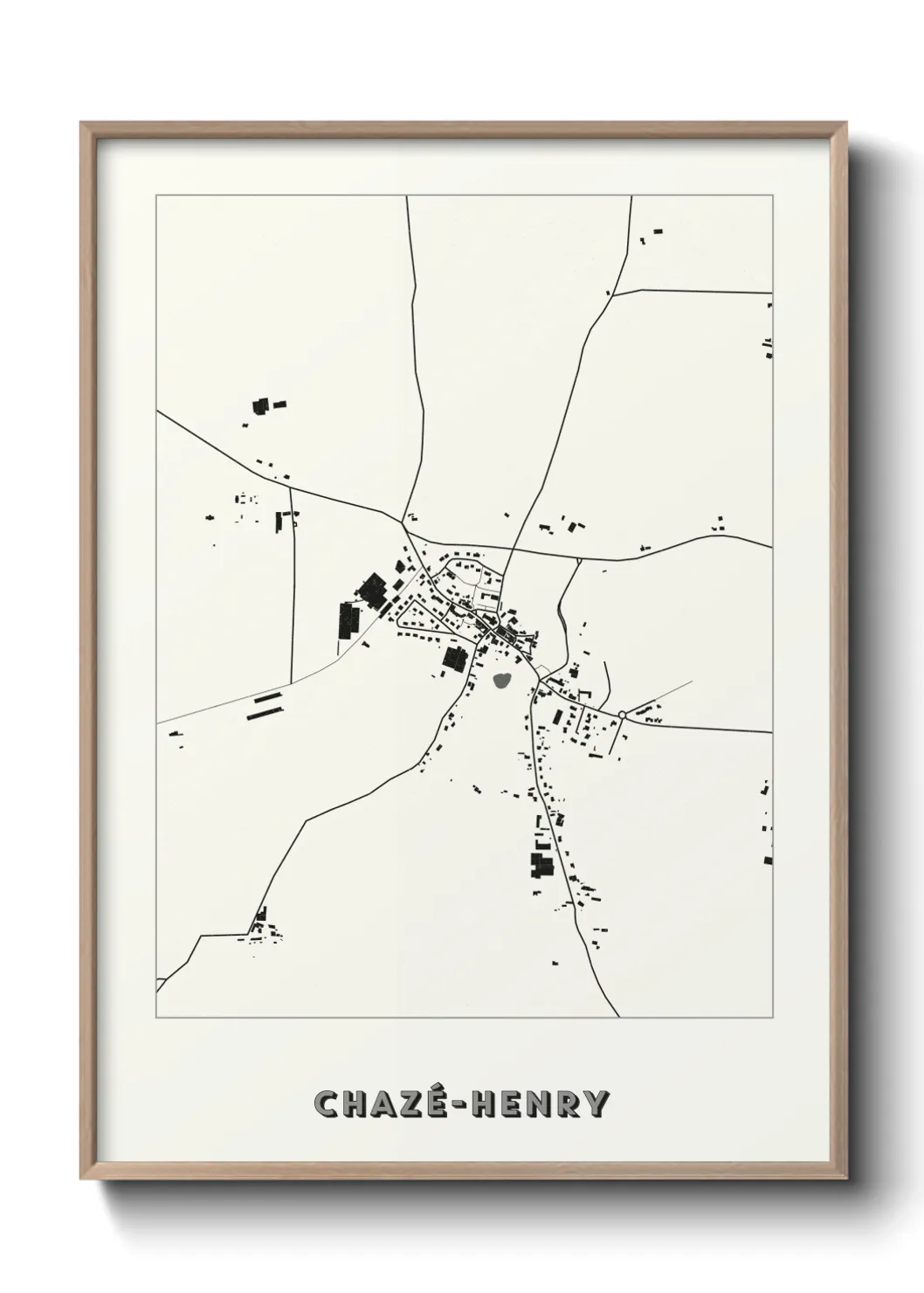 Une affiche de carte sur Chazé-Henry