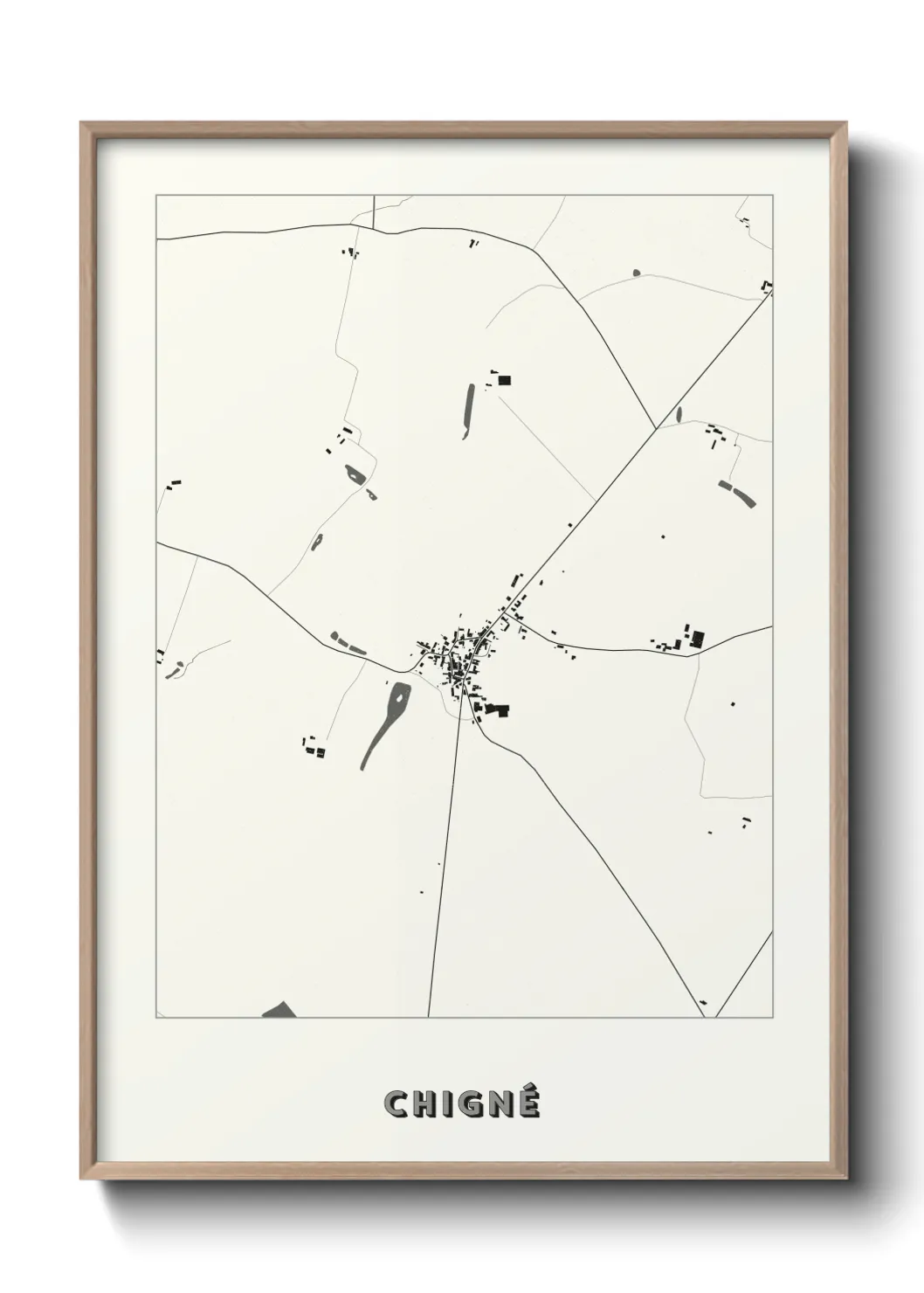 Une affiche de carte sur Chigné