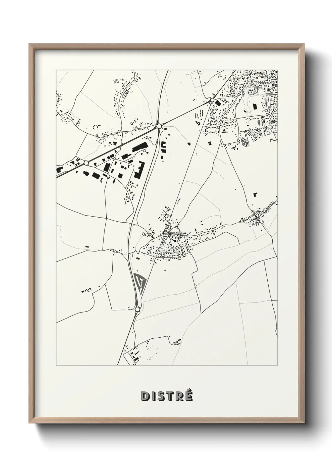 Une affiche de carte sur Distré