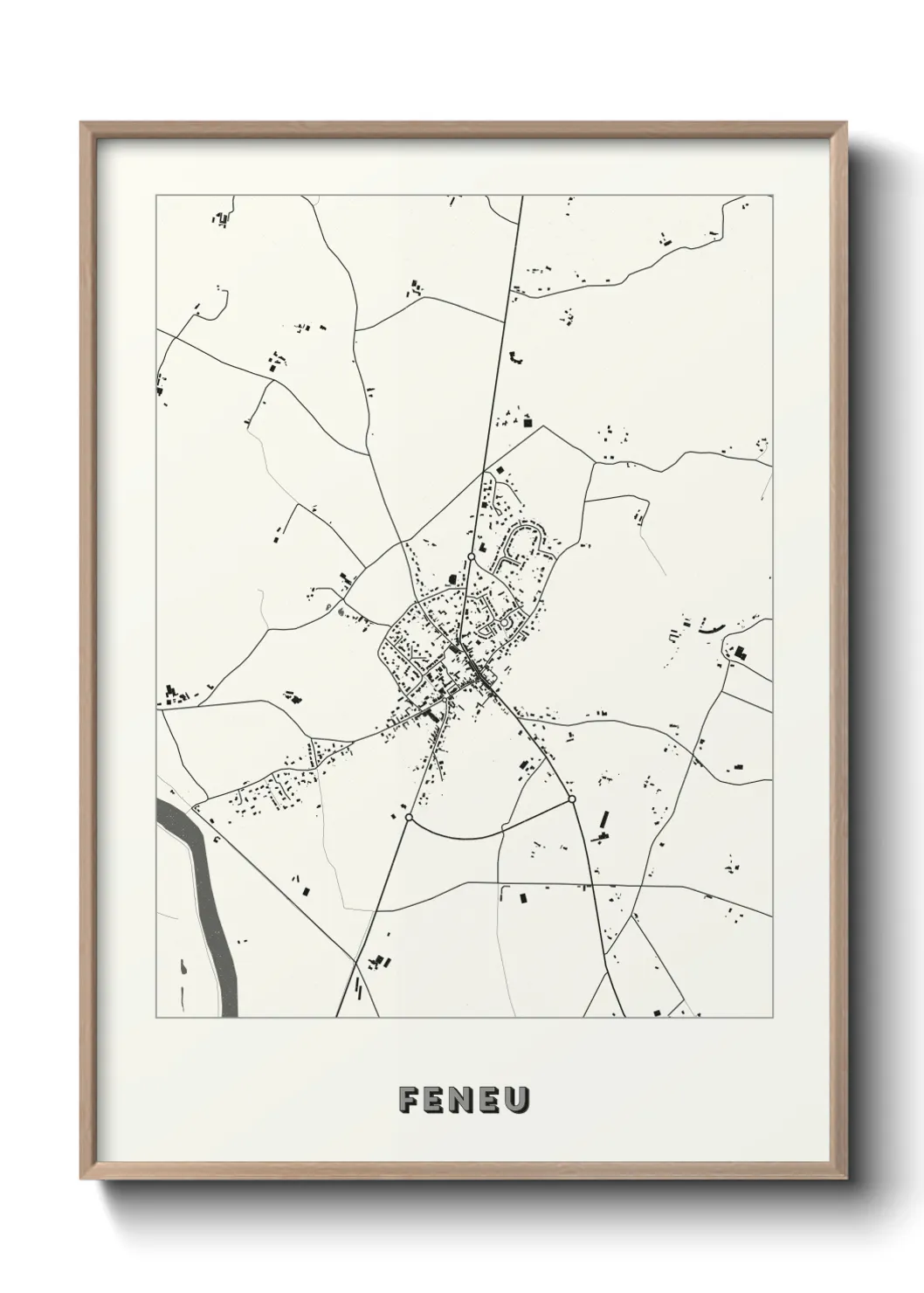 Une affiche de carte sur Feneu