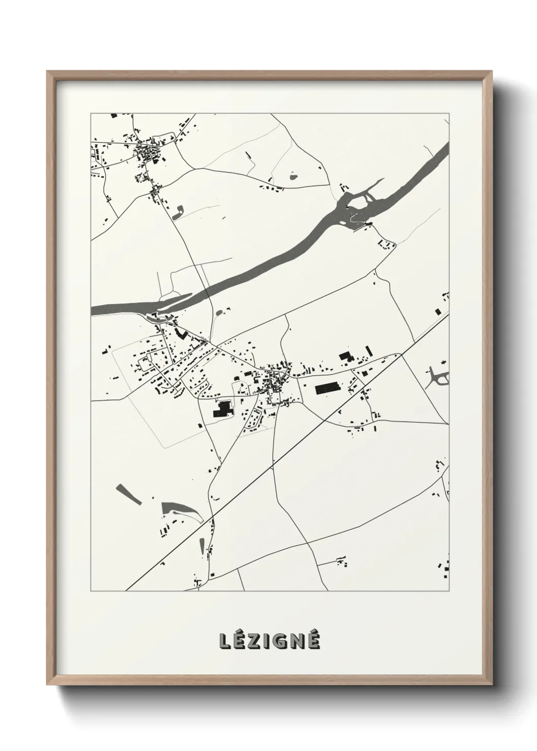 Une affiche de carte sur Lézigné