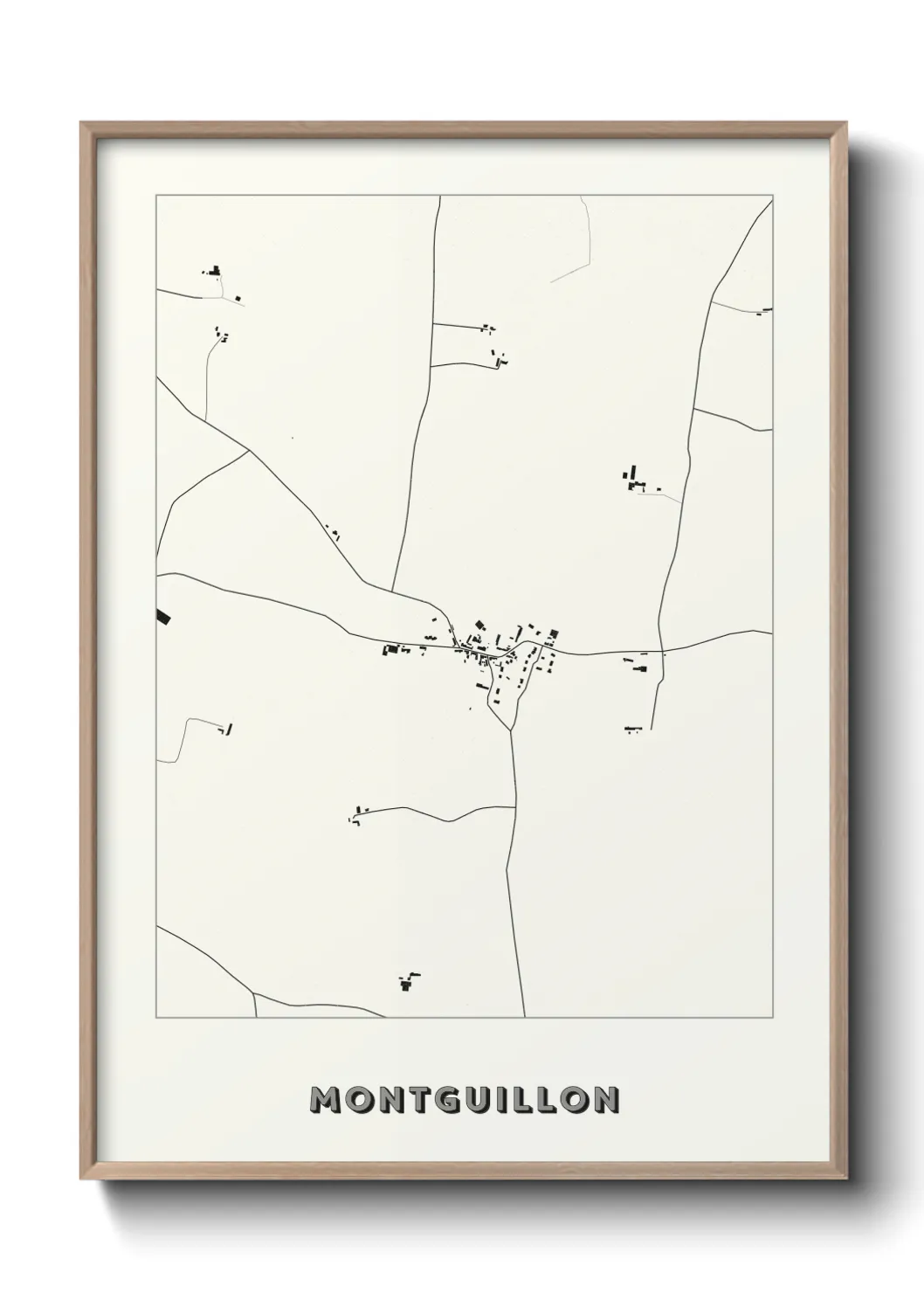 Une affiche de carte sur Montguillon