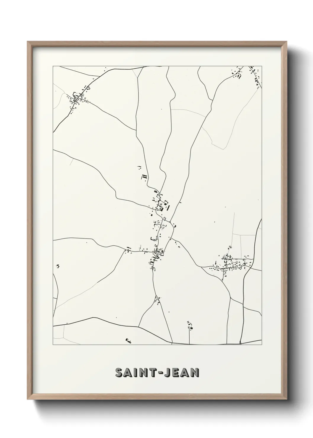 Une affiche de carte sur Saint-Jean