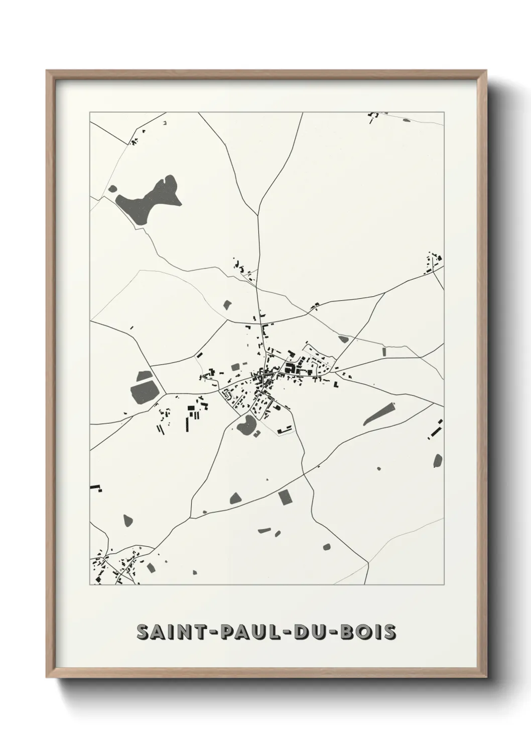Une affiche de carte sur Saint-Paul-du-Bois