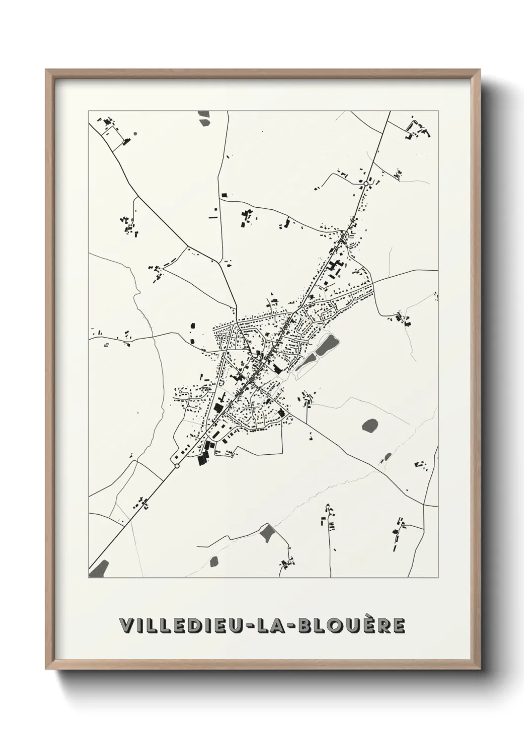 Une affiche de carte sur Villedieu-la-Blouère