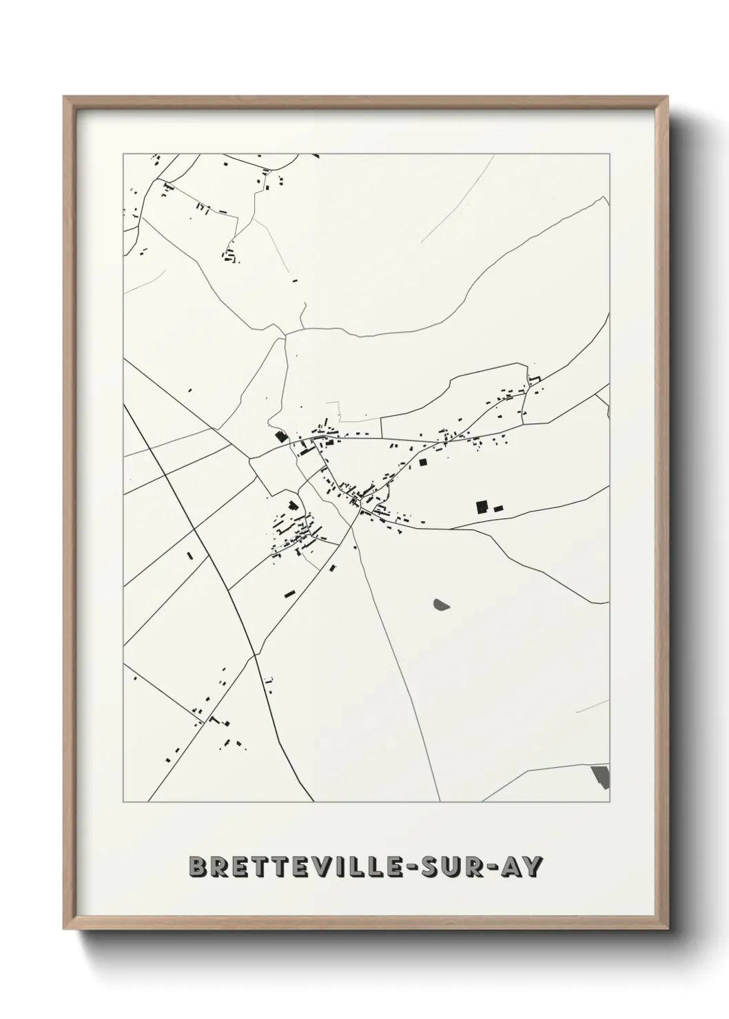 Une affiche de carte sur Bretteville-sur-Ay