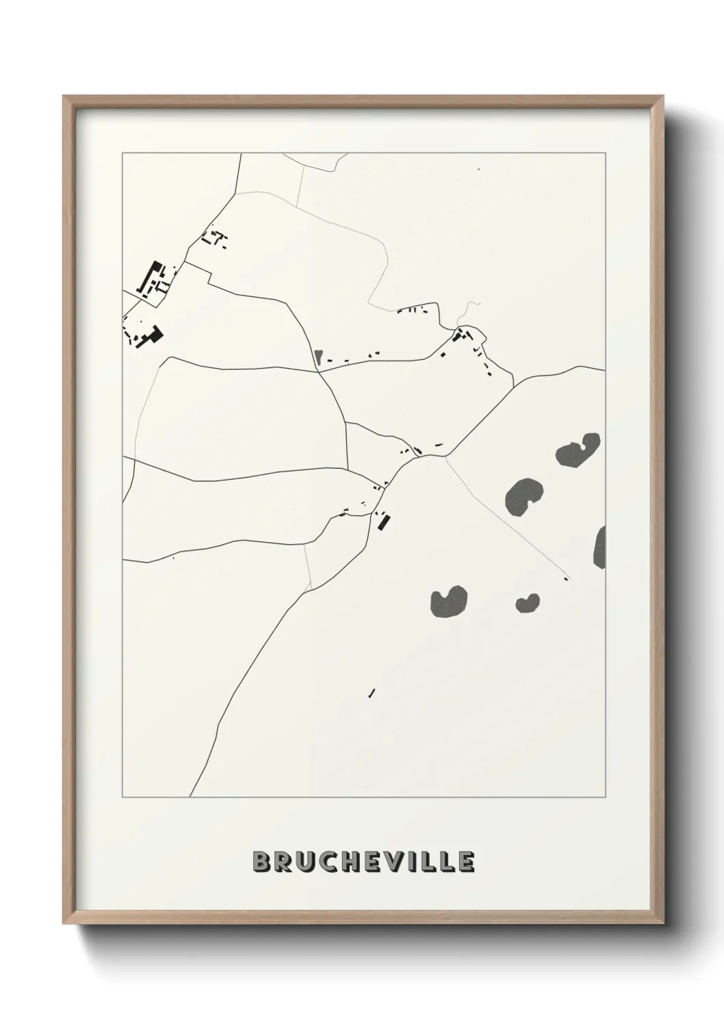 Une affiche de carte sur Brucheville