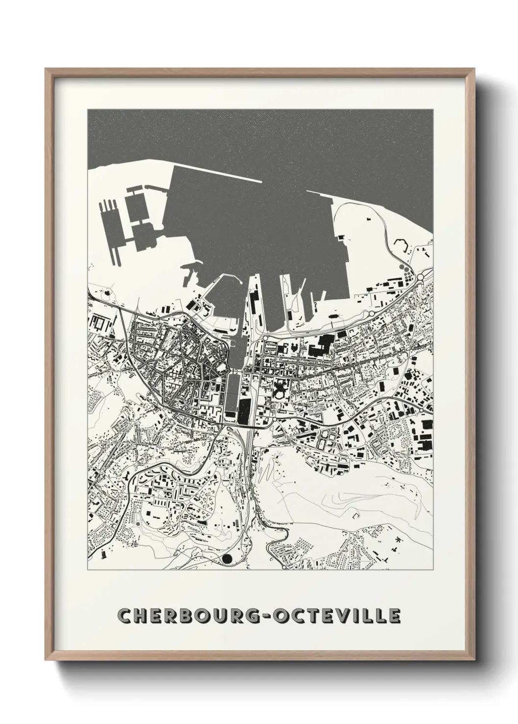 Un poster carteCherbourg-Octeville