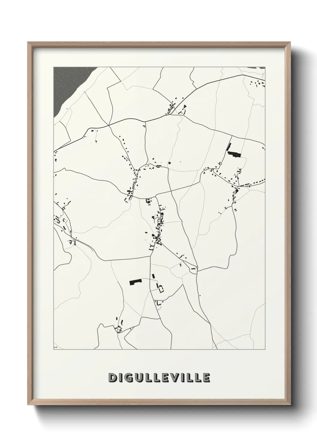 Une affiche de carte sur Digulleville