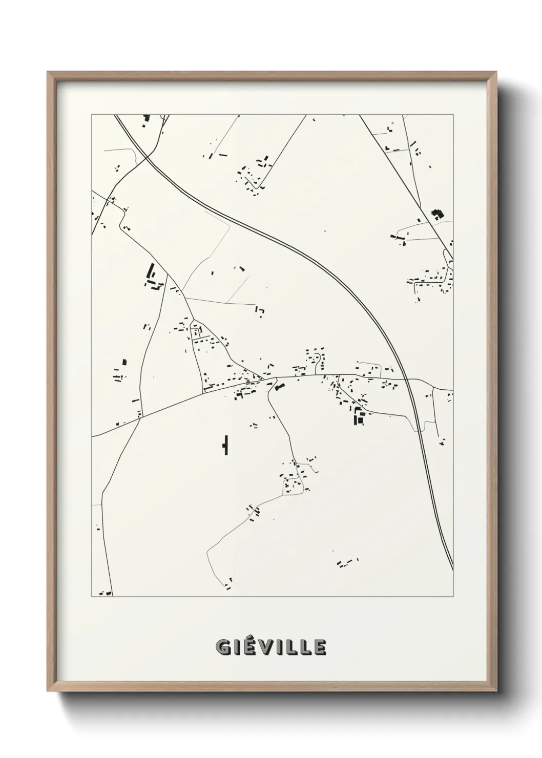 Une affiche de carte sur Giéville