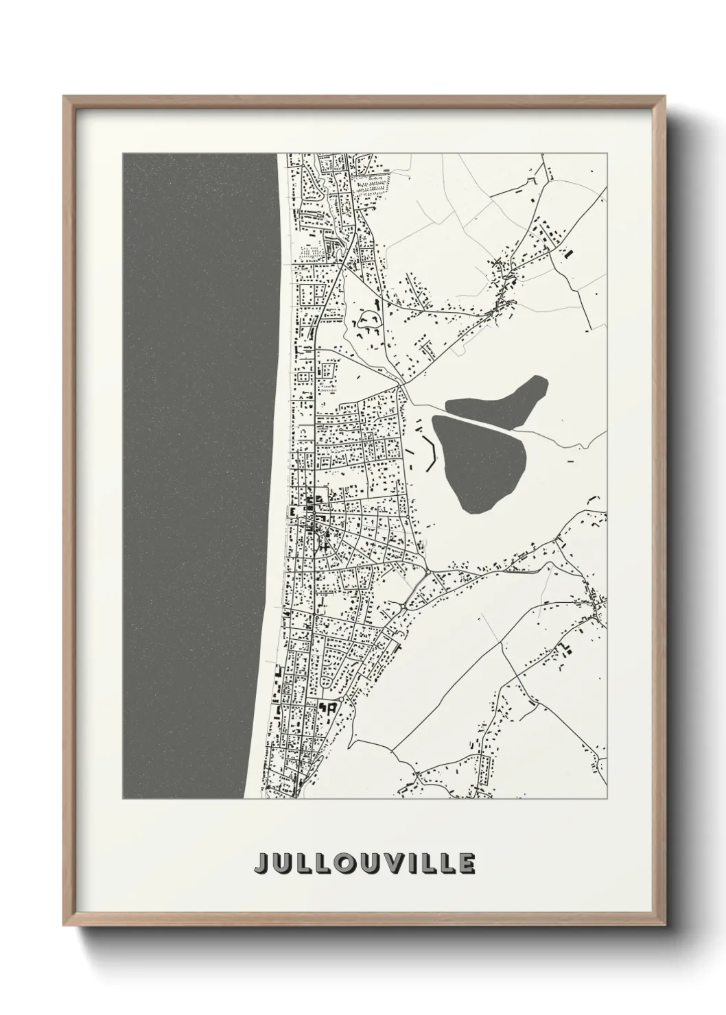 Une affiche de carte sur Jullouville