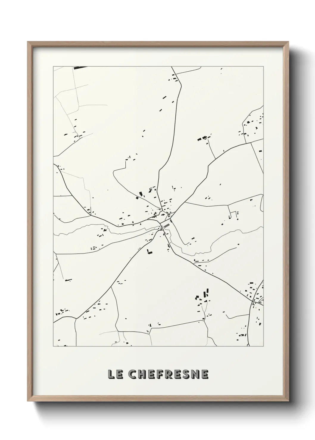 Une affiche de carte sur Le Chefresne