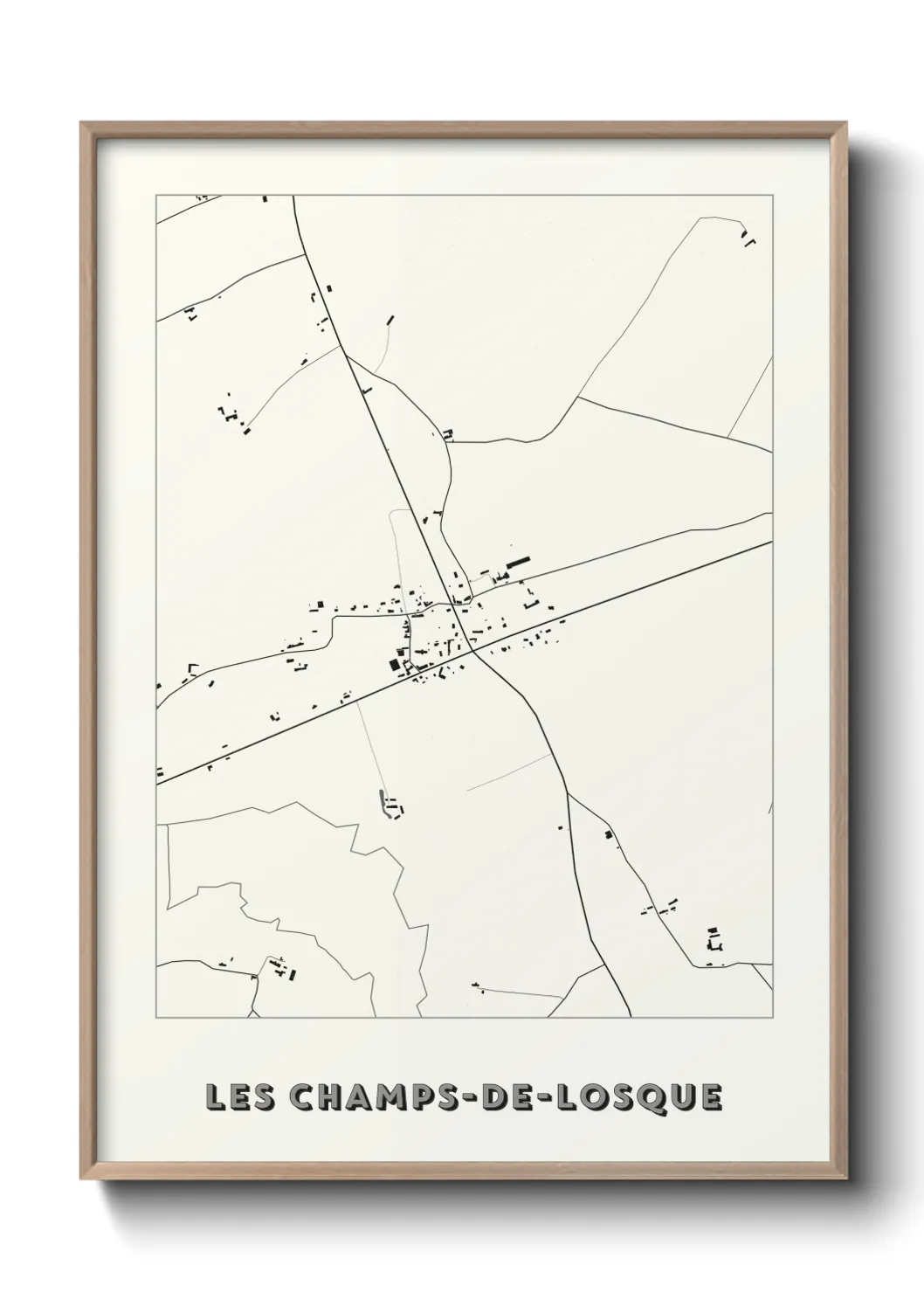Une affiche de carte sur Les Champs-de-Losque