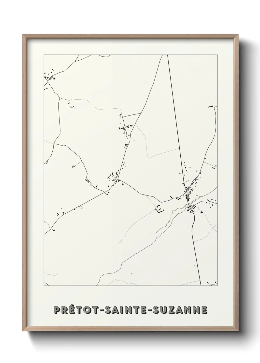 Une affiche de carte sur Prétot-Sainte-Suzanne