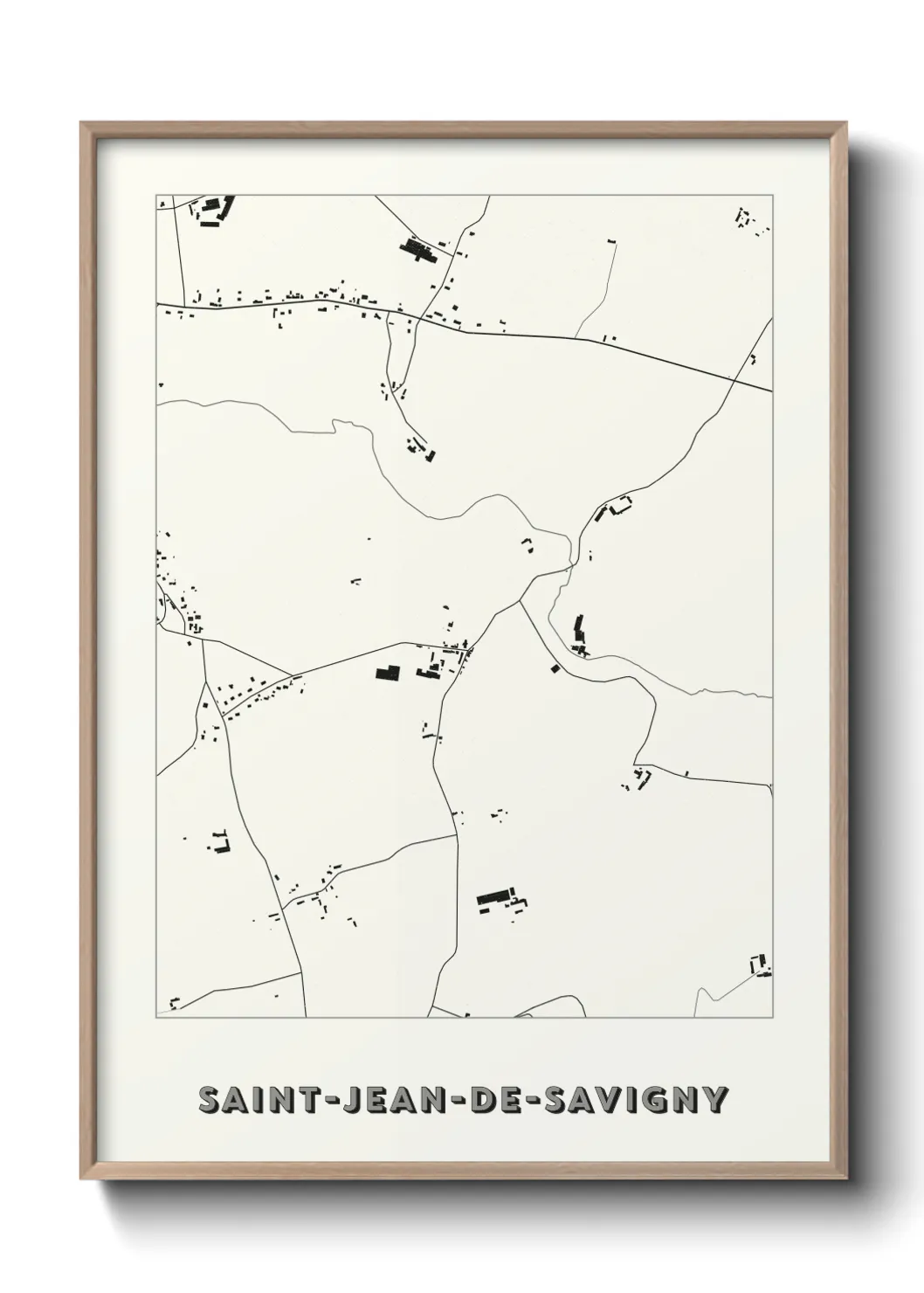 Une affiche de carte sur Saint-Jean-de-Savigny