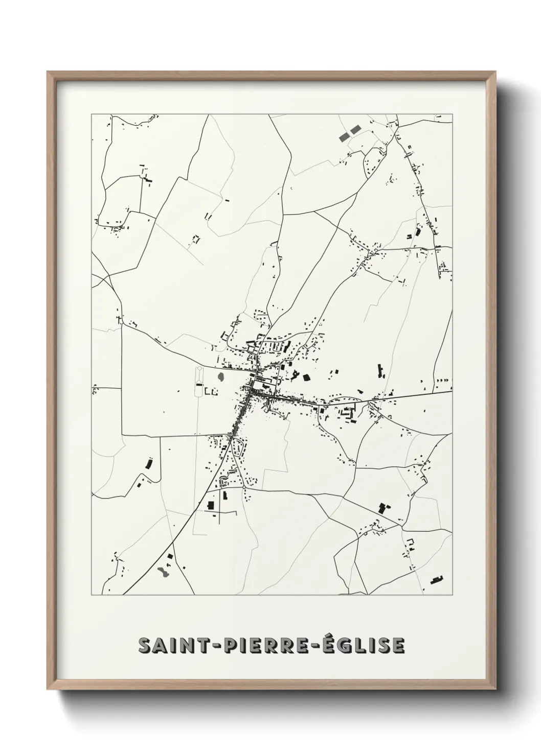 Une affiche de carte sur Saint-Pierre-Église