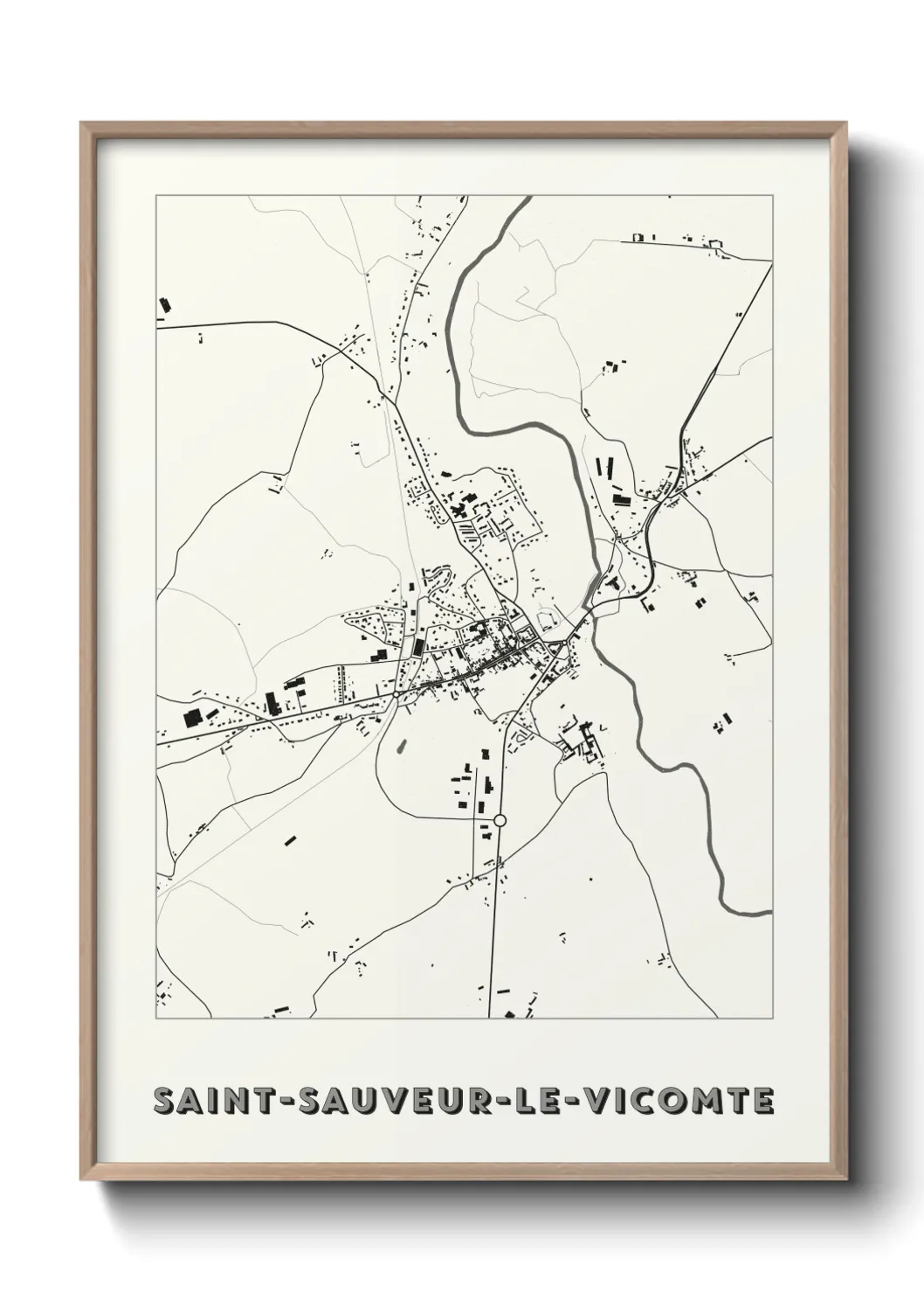 Une affiche de carte sur Saint-Sauveur-le-Vicomte