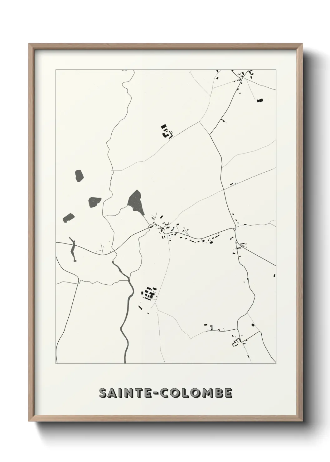 Une affiche de carte sur Sainte-Colombe