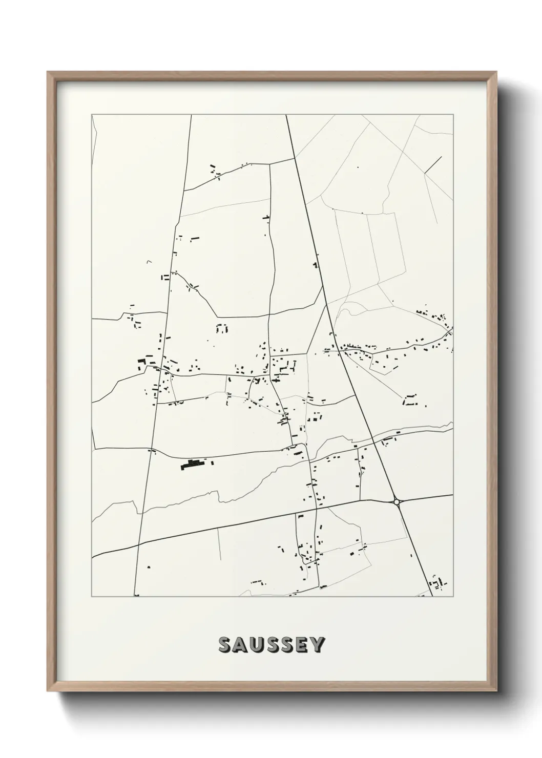 Une affiche de carte sur Saussey