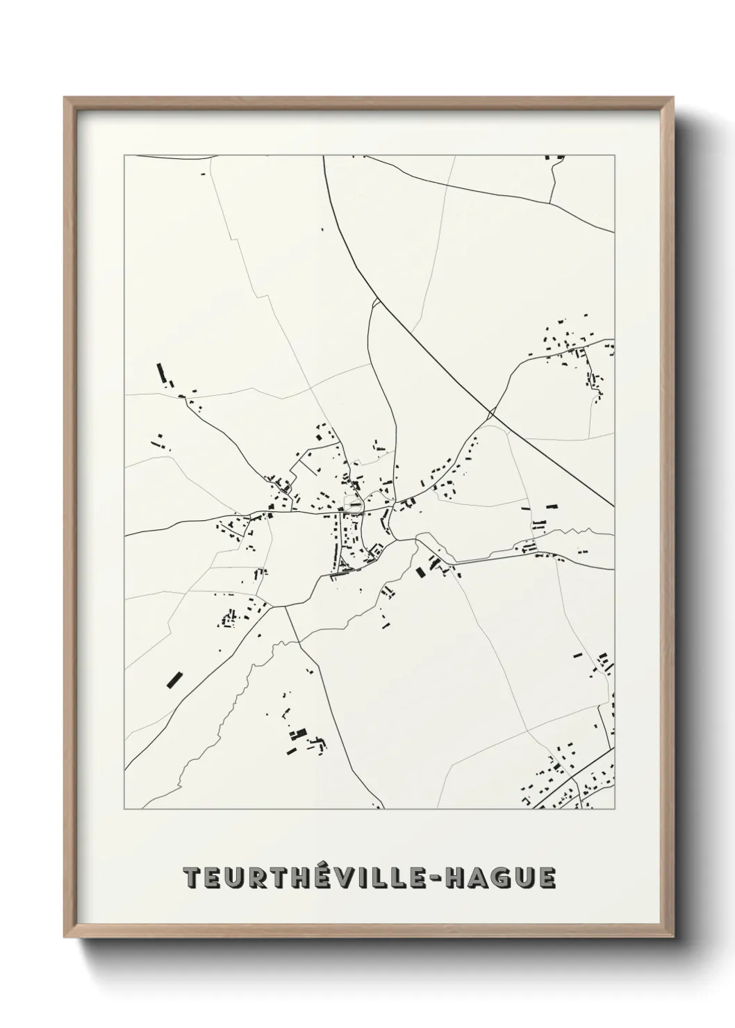 Une affiche de carte sur Teurthéville-Hague