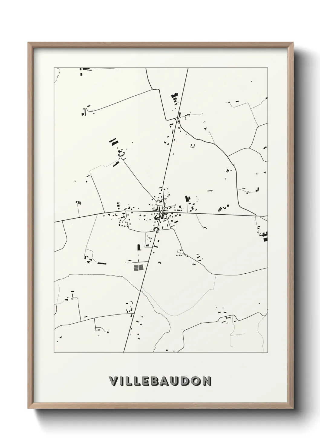 Une affiche de carte sur Villebaudon