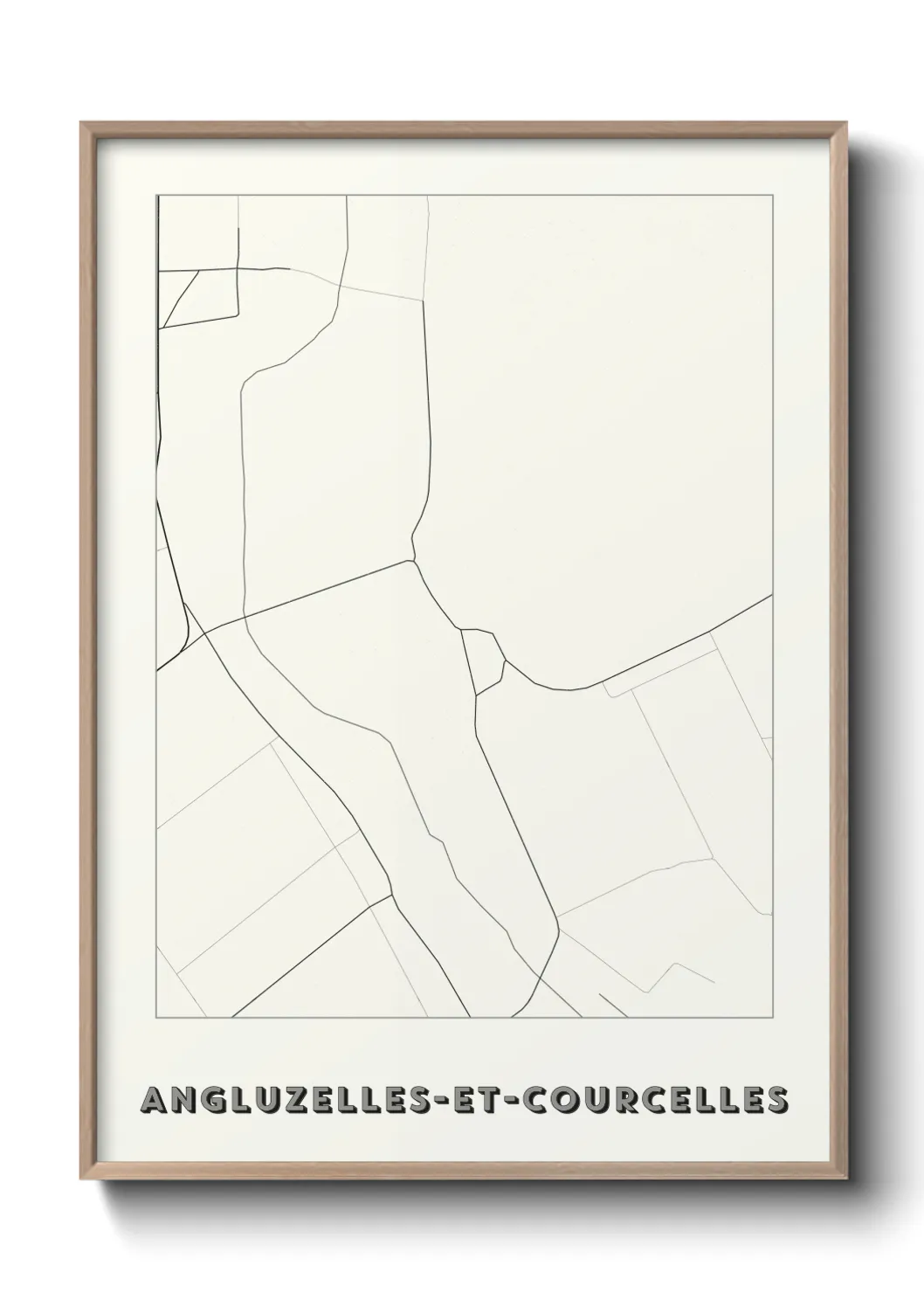 Un poster carteAngluzelles-et-Courcelles