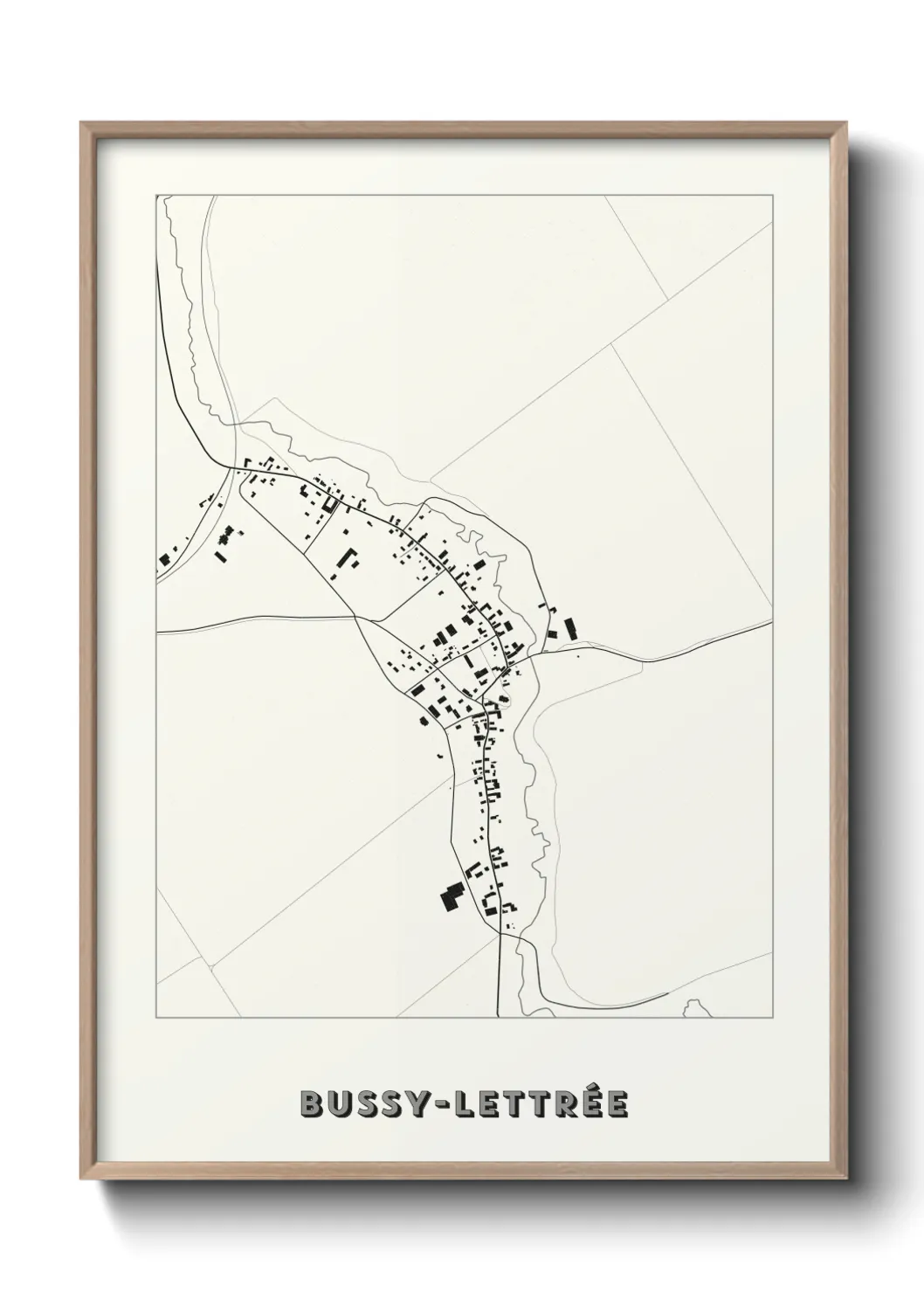 Une affiche de carte sur Bussy-Lettrée