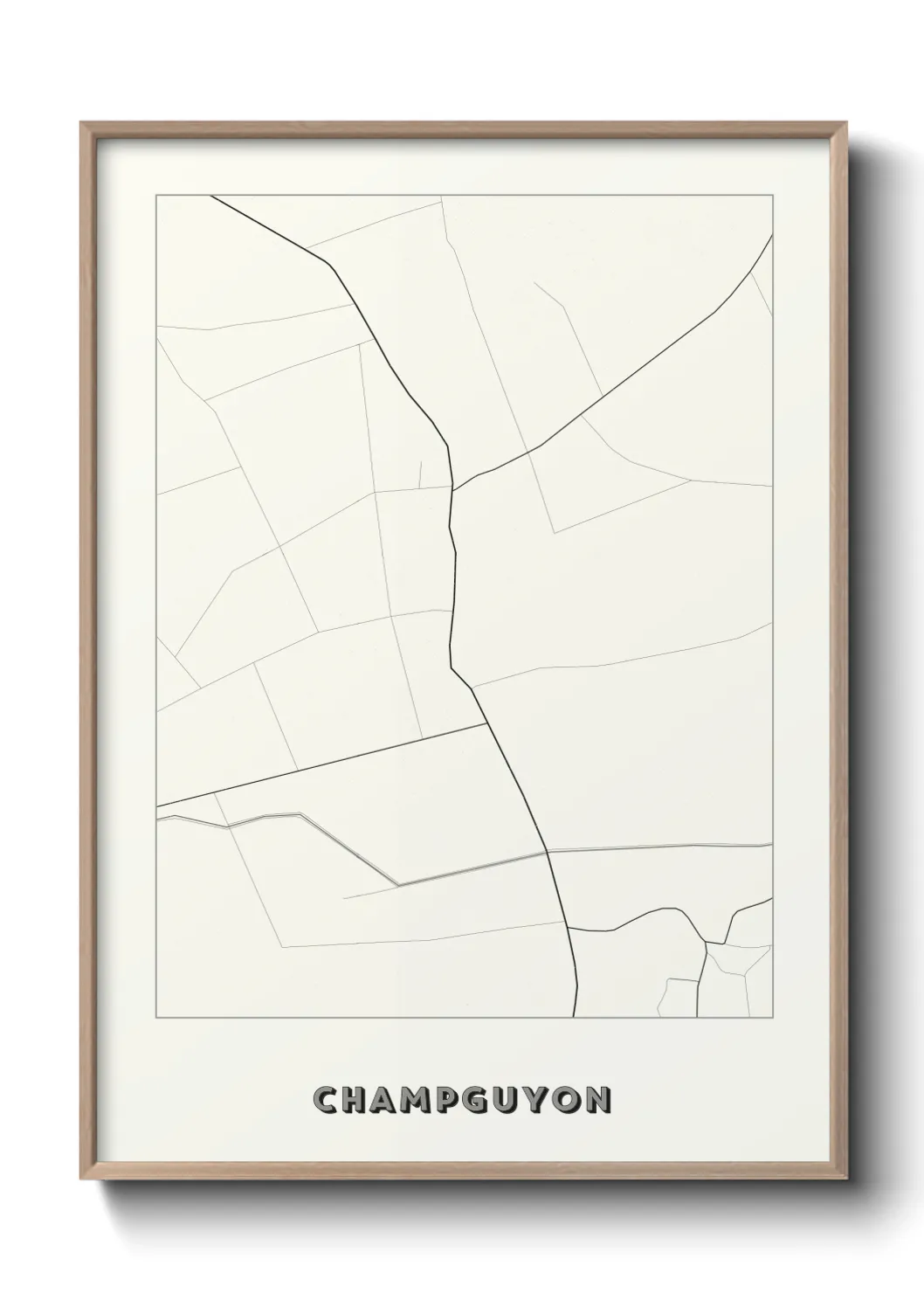 Une affiche de carte sur Champguyon