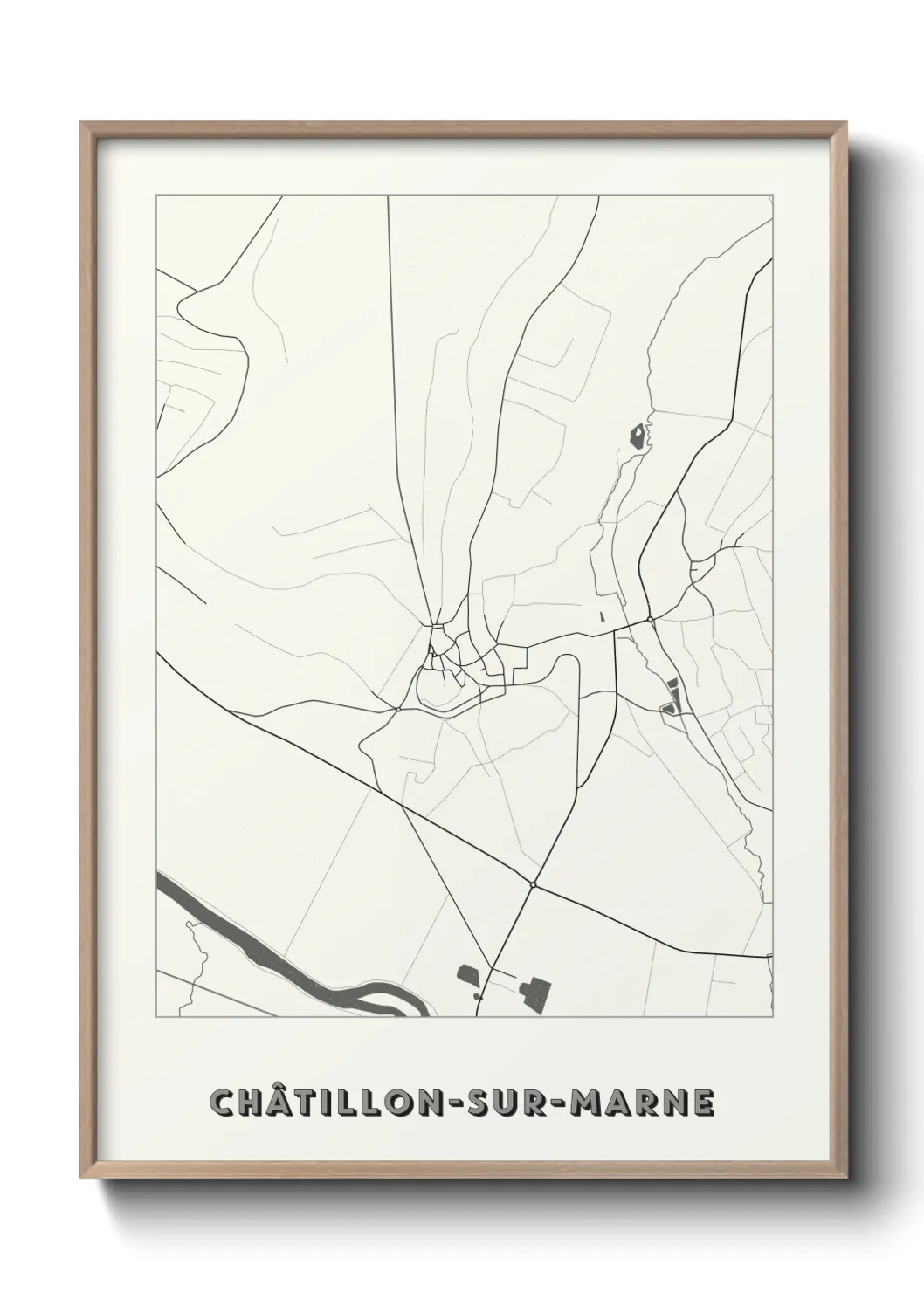 Une affiche de carte sur Châtillon-sur-Marne
