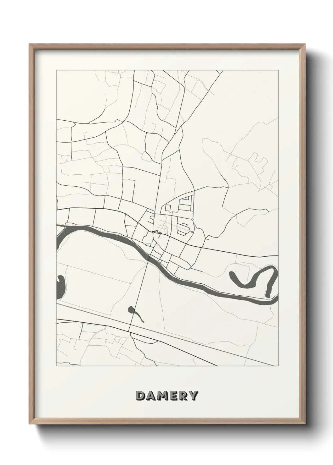 Une affiche de carte sur Damery