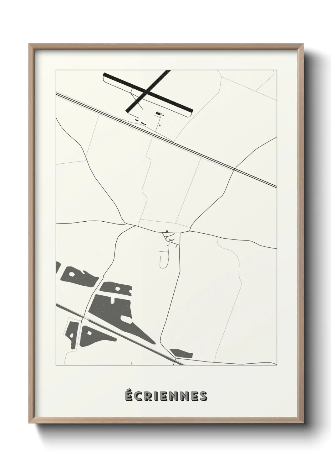 Une affiche de carte sur Écriennes