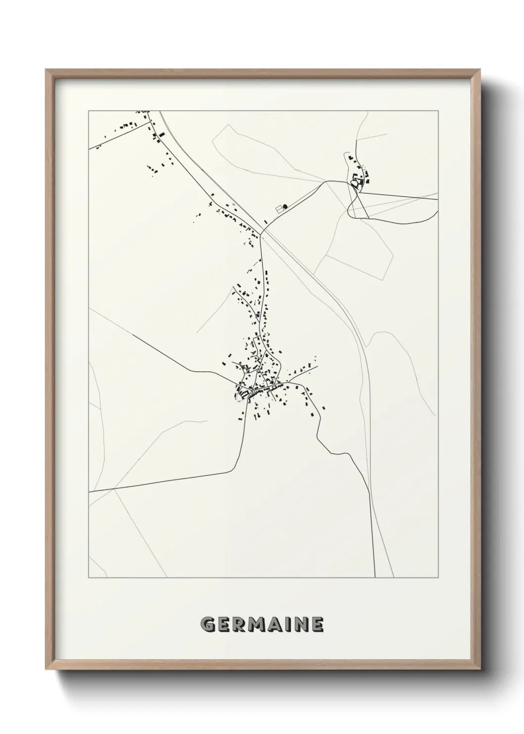 Une affiche de carte sur Germaine
