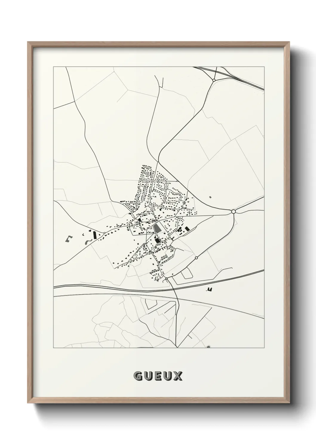 Une affiche de carte sur Gueux