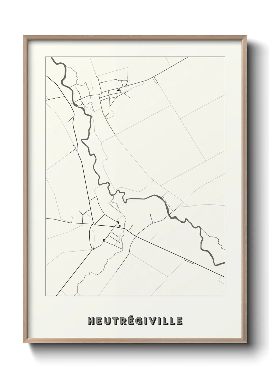 Une affiche de carte sur Heutrégiville
