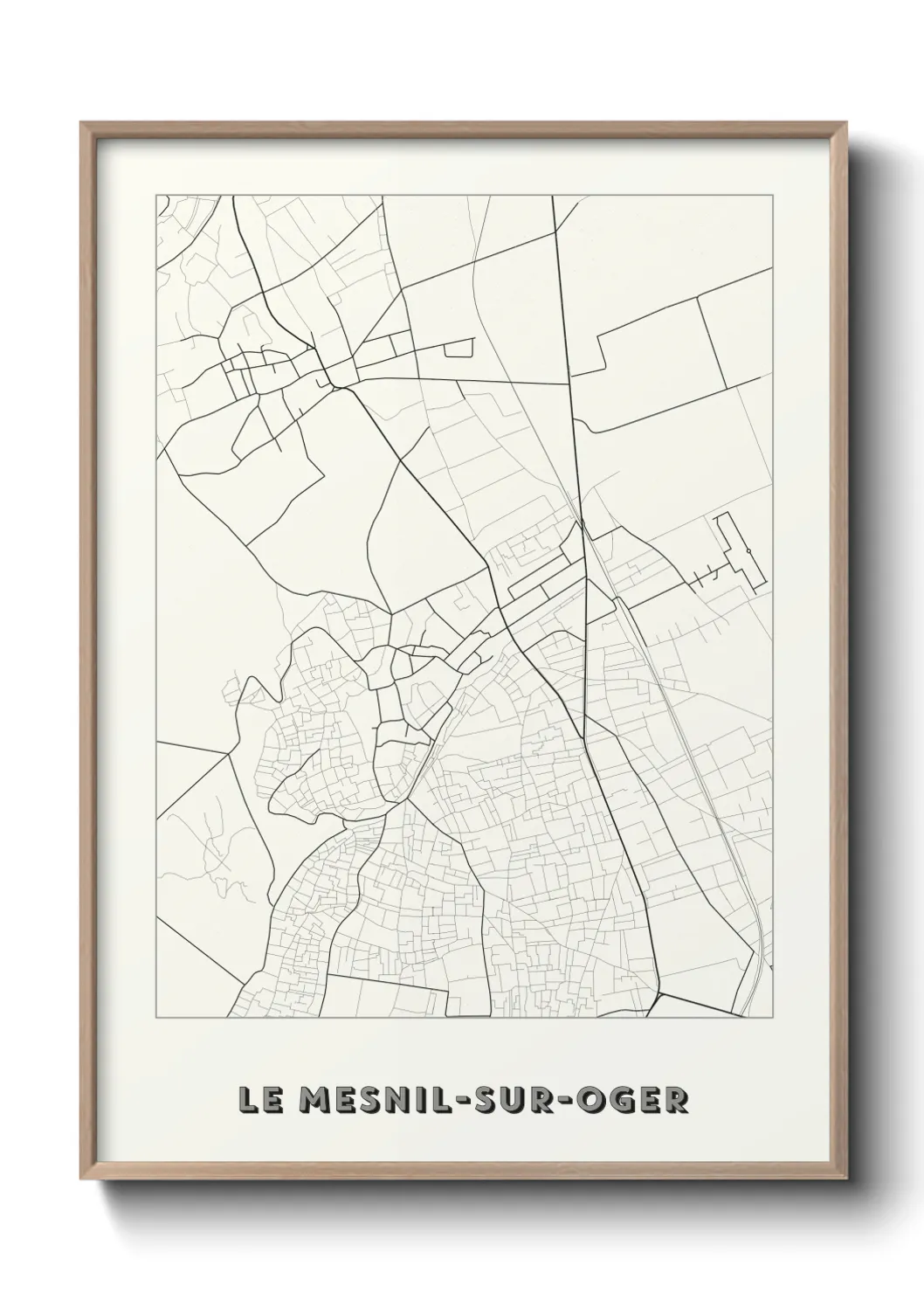 Une affiche de carte sur Le Mesnil-sur-Oger