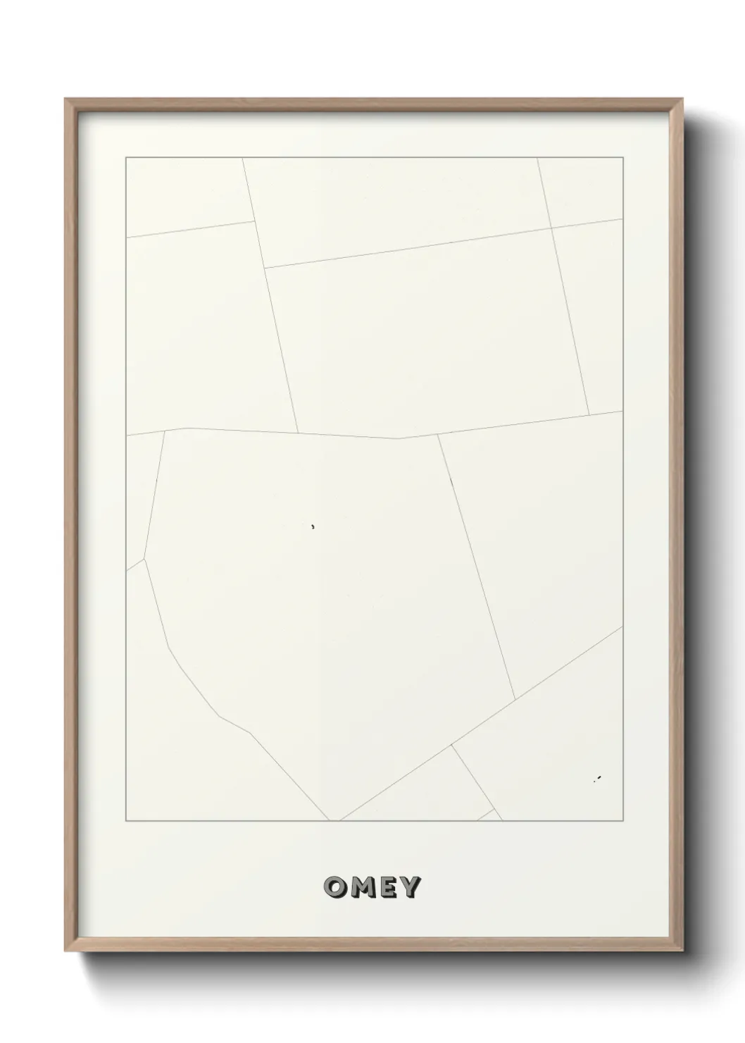 Une affiche de carte sur Omey