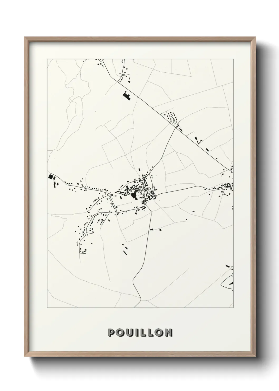 Une affiche de carte sur Pouillon