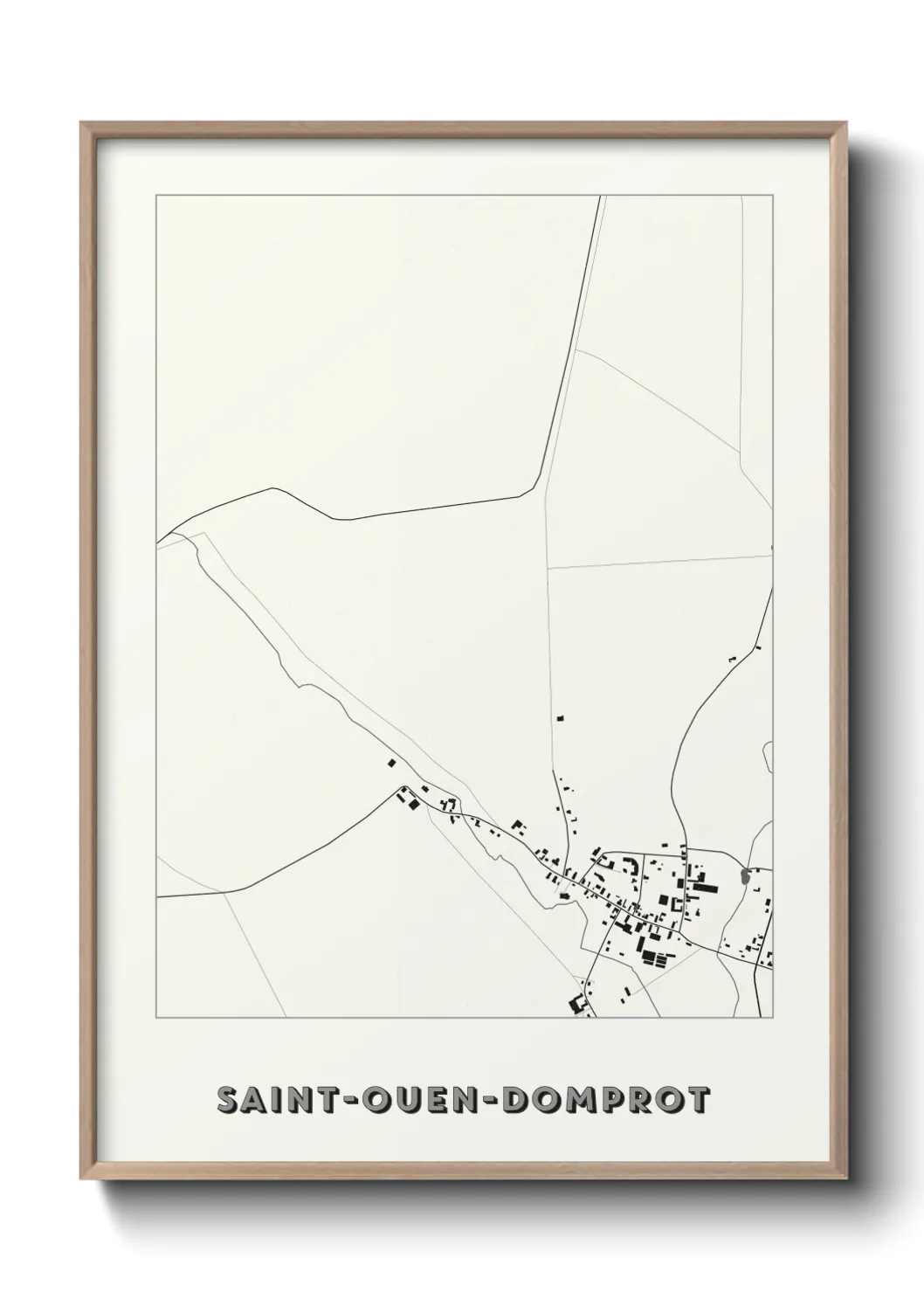 Une affiche de carte sur Saint-Ouen-Domprot